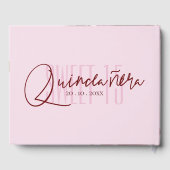 キンセアニェラ赤面ピンクブルゴーニュフローラ誕生日 ゲストブック (裏面)