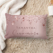 キンセアニェラ赤面ピンクモノグラム名スパークル ランバークッション (ブランケット)