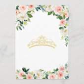 キンセアニェラ赤面ピンクローズアンド金ゴールドパールティアラ 招待状 (裏面)