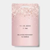 キンセアニェラ赤面ピンクローズグリッターダストネームvip バッジ (裏面)