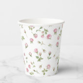 キンセアニェラ赤面ピンクローズ誕生日 紙コップ (正面)