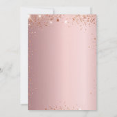 キンセアニェラ赤面ピンクローズ金ゴールドグリッタードレス 招待状 (裏面)