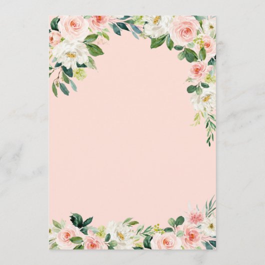 キンセアニェラ赤面ピンクローズ&金ゴールドガールガウン 招待状 (裏面)