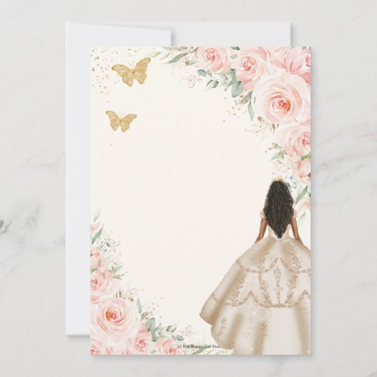 キンセアニェラ赤面フローラプリンセスシャンパンドレス 招待状 (裏面)