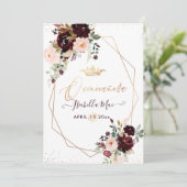 キンセアニェラ赤面ブルゴーニュ水彩花 招待状 (スタンド正面)