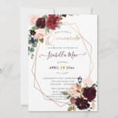 キンセアニェラ赤面ブルゴーニュ水彩花 招待状 (裏面)