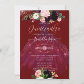 キンセアニェラ赤面ブルゴーニュ水彩花 招待状 (裏面)
