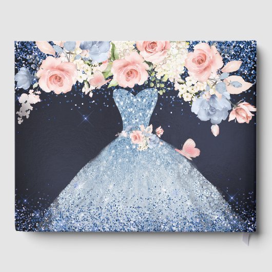 キンセアニェラ赤面プリンセスグリッターガウン紙吹雪G ゲストブック (裏面)