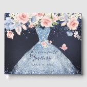 キンセアニェラ赤面プリンセスグリッターガウン紙吹雪G ゲストブック (正面)