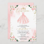 キンセアニェラ赤面水彩花ピンクドレス 招待状 (正面/裏面)