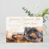 キンセアニェラ金ゴールドとブラックマスカレードウォーターカラー 招待状 (スタンド正面)