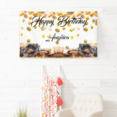 キンセアニェラ金ゴールドとブラック紙吹雪マスカレード 横断幕 (インサイチュ)