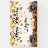 キンセアニェラ金ゴールドとブラック紙吹雪マスカレード 横断幕 (縦)