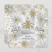 キンセアニェラ金ゴールドシルバースノーウィンターワンダーランド 招待状 (正面/裏面)