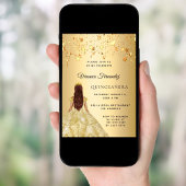 キンセアニェラ金ゴールドドレスのスター 招待状