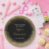 キンセアニェラ金ゴールドドレスフェイクグリッター ペーパープレート (パーティー)