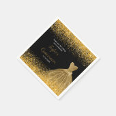 キンセアニェラ金ゴールドフェイクグリッター スタンダードカクテルナプキン (角)
