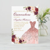 キンセアニェラ金ゴールドブルゴーニュフローラグリッタードレス 招待状 (スタンド正面)