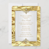 キンセアニェラ金ゴールドホイルフェイクホワイトパールティアラ 招待状 (裏面)