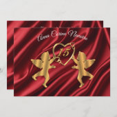 キンセアニェラ金ゴールド15歳の誕生日 招待状 (正面/裏面)