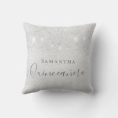 キンセアニェラ銀グリッターダストモノグラム名 クッション (裏面)