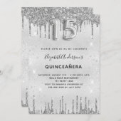 キンセアニェラ銀グリッター エレガント 招待状 (正面/裏面)