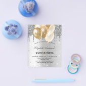 キンセアニェラ銀金ゴールドバルーン予算の招待 チラシ (シングル)