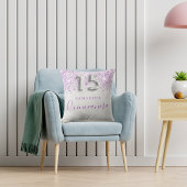 キンセアニェラ銀金属紫ダストモノグラム クッション