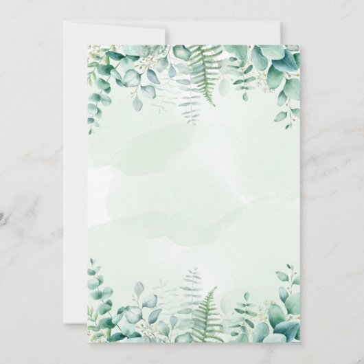 キンセアニェラ魅惑の森の緑のドレス 招待状 (裏面)