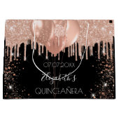 キンセアニェラ黒バラ金ゴールド風船 ラージペーパーバッグ (正面)