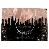 キンセアニェラ黒バラ金ゴールド風船 ラージペーパーバッグ (裏面)