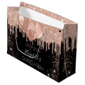 キンセアニェラ黒バラ金ゴールド風船 ラージペーパーバッグ (正面アングル)