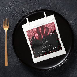 キンセアニェラ黒赤グリッター風船 フェイバーバッグ