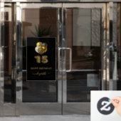 キンセアニェラ黒金ゴールドleopard nameスクリプト ウィンドウサイン (オフィスドア)