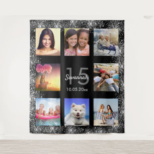 キンセアニェラ黒銀グリッター写真集 タペストリー