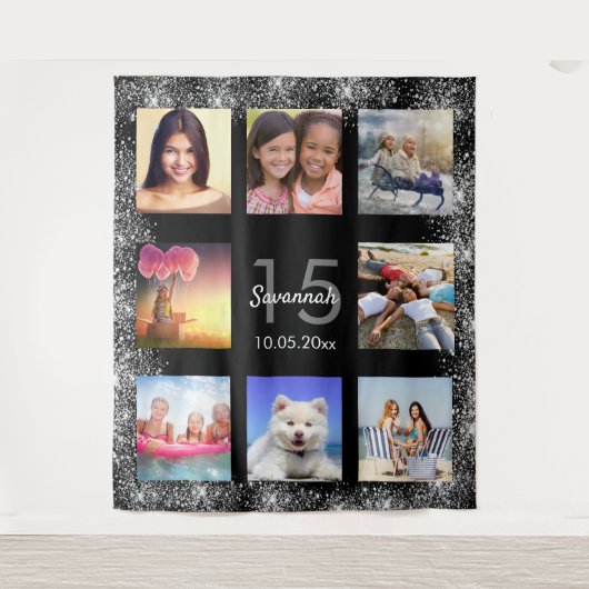 キンセアニェラ黒銀グリッター写真集 タペストリー (正面)