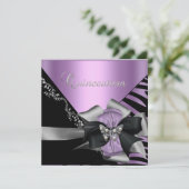 キンセアニェラ15ゼブラ薄紫パープルブラックシルバー 招待状 (スタンド正面)