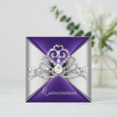 キンセアニェラ15ティアラパープルシルバーホワイトダイヤモンド 招待状 (スタンド正面)