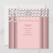 キンセアニェラ15ティアラピンクシルバーホワイトパールピンク 招待状 (裏面)