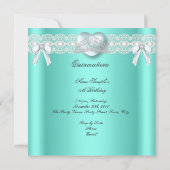 キンセアニェラ15ティール（緑がかった色）シルバーハートダイヤモンド 招待状 (裏面)