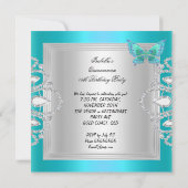 キンセアニェラ15ティール(緑がかった色)シルバーバタフライティアラ2 招待状 (裏面)