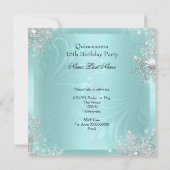 キンセアニェラ15ティール(緑がかった色)シルバーバースデーパーティー 招待状 (裏面)