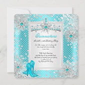 キンセアニェラ15ティール(緑がかった色)ブルーウィンターワンダーランド 招待状 (正面)