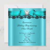 キンセアニェラ15ティール（緑がかった色）ホワイトレースジュエードパーティー2 招待状 (裏面)