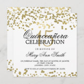 キンセアニェラ15バースデーパーティーゴールドフォイル紙吹雪 招待状 (正面/裏面)