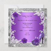 キンセアニェラ15バースデーパーティーパープルシルバー 招待状 (裏面)