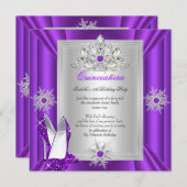 キンセアニェラ15バースデーパーティーパープルヒール 招待状 (正面/裏面)