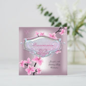 キンセアニェラ15バースデーパーティーピかわいらしンクフローラ 招待状 (スタンド正面)