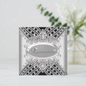 キンセアニェラ15バースデーパーティー白黒ダイヤモンド 招待状 (スタンド正面)