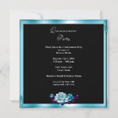 キンセアニェラ15パーティーブルーティール(緑がかった色)バラ写真 招待状 (裏面)